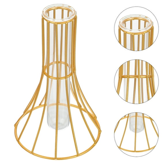 Masteelf 1 Pc Hydroponic Vase Thin Waist Vase Transparent Vase Mini Desktop Vase