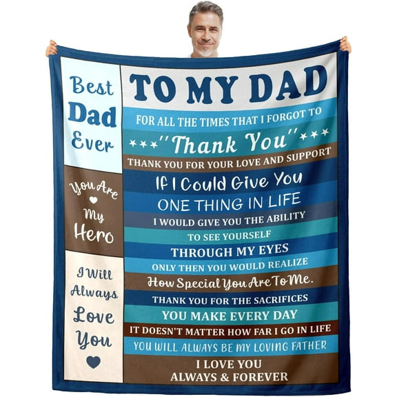 Dad Blanket, Christmas Blanket for Dad, Gifts for Dad from Daughter Son, Best Dad Gifts, Gifts for Dad Who Wants Nothing, Best Gifts for Elderly Dad Blanket 50x60, Father Valentines Gifts for Dad