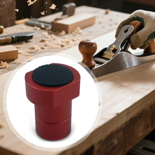 6 piezas de topes de banco de trabajo, topes de posicionamiento para cepillado de riel en T de mesa, abrazadera de tope de freno de clavija de banco Rojo 20 mm