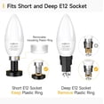 thumbnail image 4 of SHINESTAR 3-Pack Ceiling Fan Light Bulbs, 120v 40w Equivalent, E12 LED Candelabra Bulb, Small Base, Warm White 2700K, Non-dimmable, 4 of 8