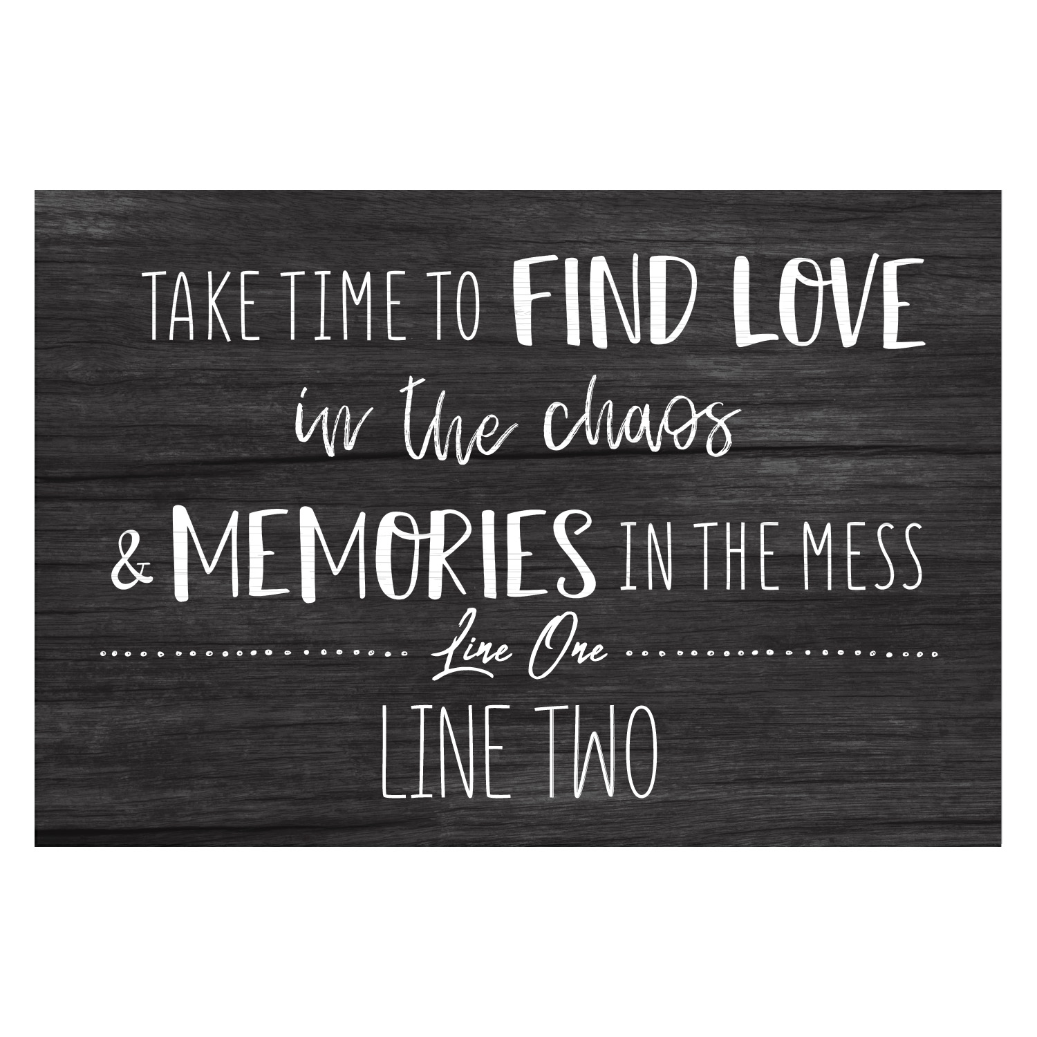 Personalized Planet 27x18 Take Time To Find Love in the Chaos and Memories Doormat with Custom Personalization Printed on Gray Rectangular 1/4” Thick Non Slip Mat for Kitchen Hallway Deck or Porch