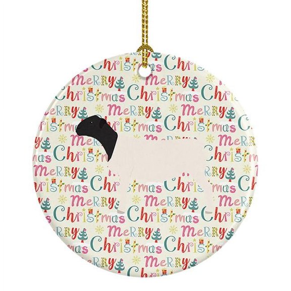 Dorper Sheep Christmas Ceramic Ornament 2.8 in x 2.8 in