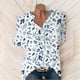 thumbnail image 1 of ICHUANYI Clearance Summer Tops For Women Short Sleeve Split Neck Flower Print Elegant Blouses With Chest Pocket(Blue, XL) ICHUANYI WER2023081106558, 1 of 7