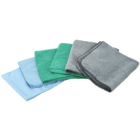 Real Clean Microfiber Total Care Kit-6 Towels 16 inchX16 inch Assorted Colors