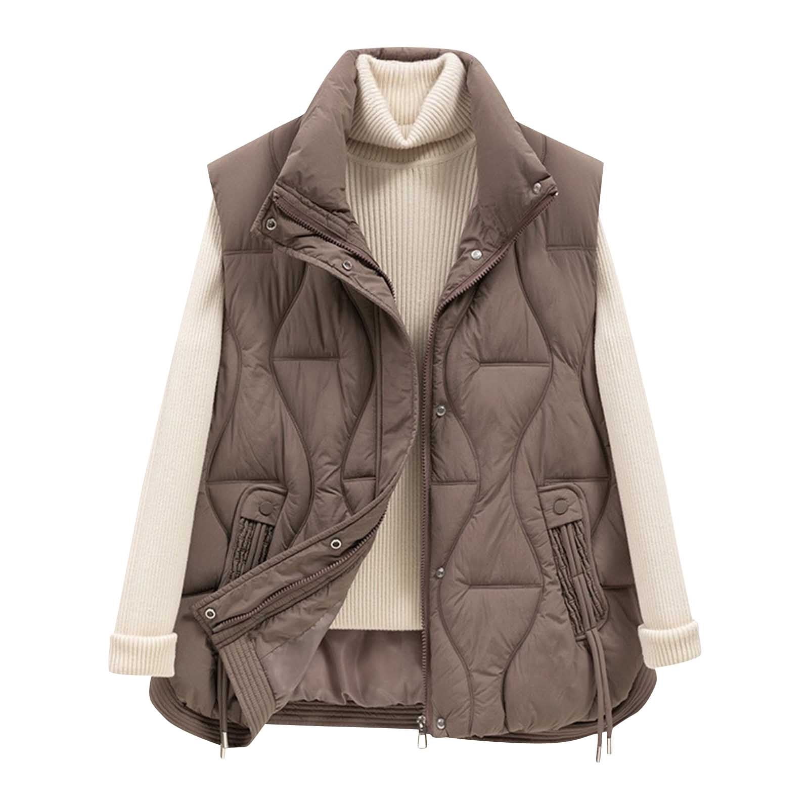 Gilet Sans Manches Femme Ultra Chaud Matelassé - Doudoune Légère Grande Taille Hiver Zippée Casual