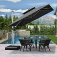 thumbnail image 3 of PURPLE LEAF 9FT Deluxe Square Patio Umbrella, Large Offset Cantilever Umbrella with 360° Rotation, Gray, 3 of 14