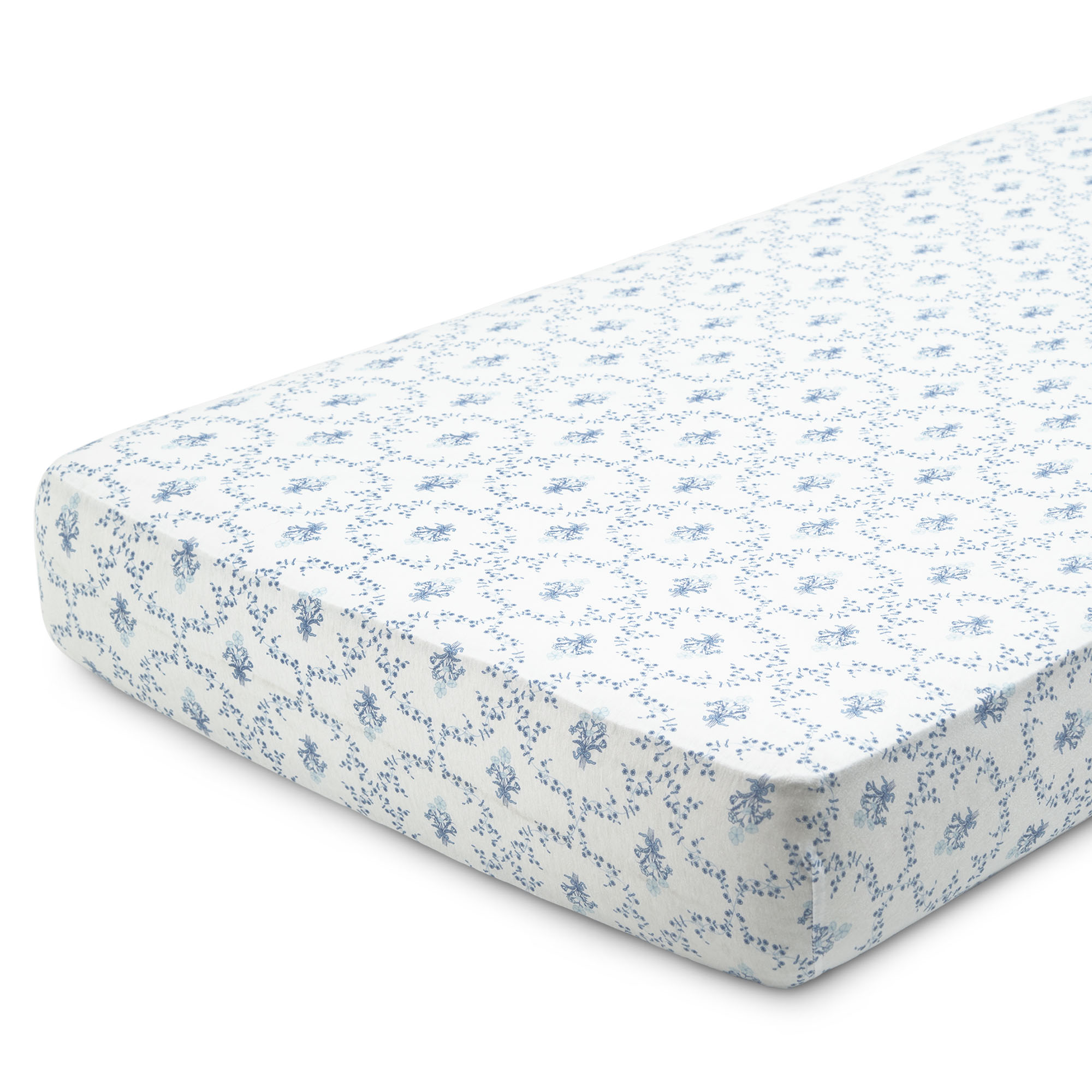 Delta Children Fitted Crib Sheets for Girls and Boys - 100% Organic Cotton Crib Sheet for Standard Crib and Toddler Mattresses - 28x52 Inch - GOTS Certified (Pack of 3), Blue Botanicals