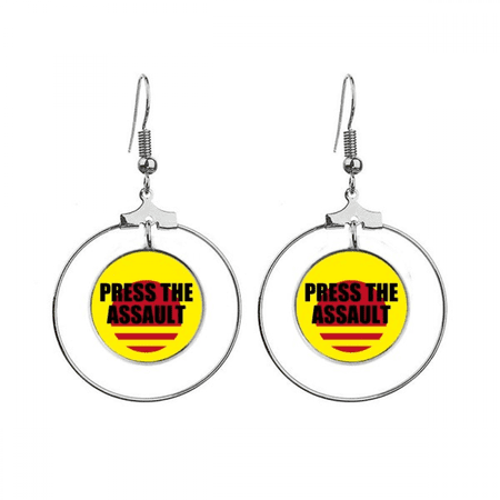 game dialogue press the assault earrings dangle hoop jewelry drop circle
