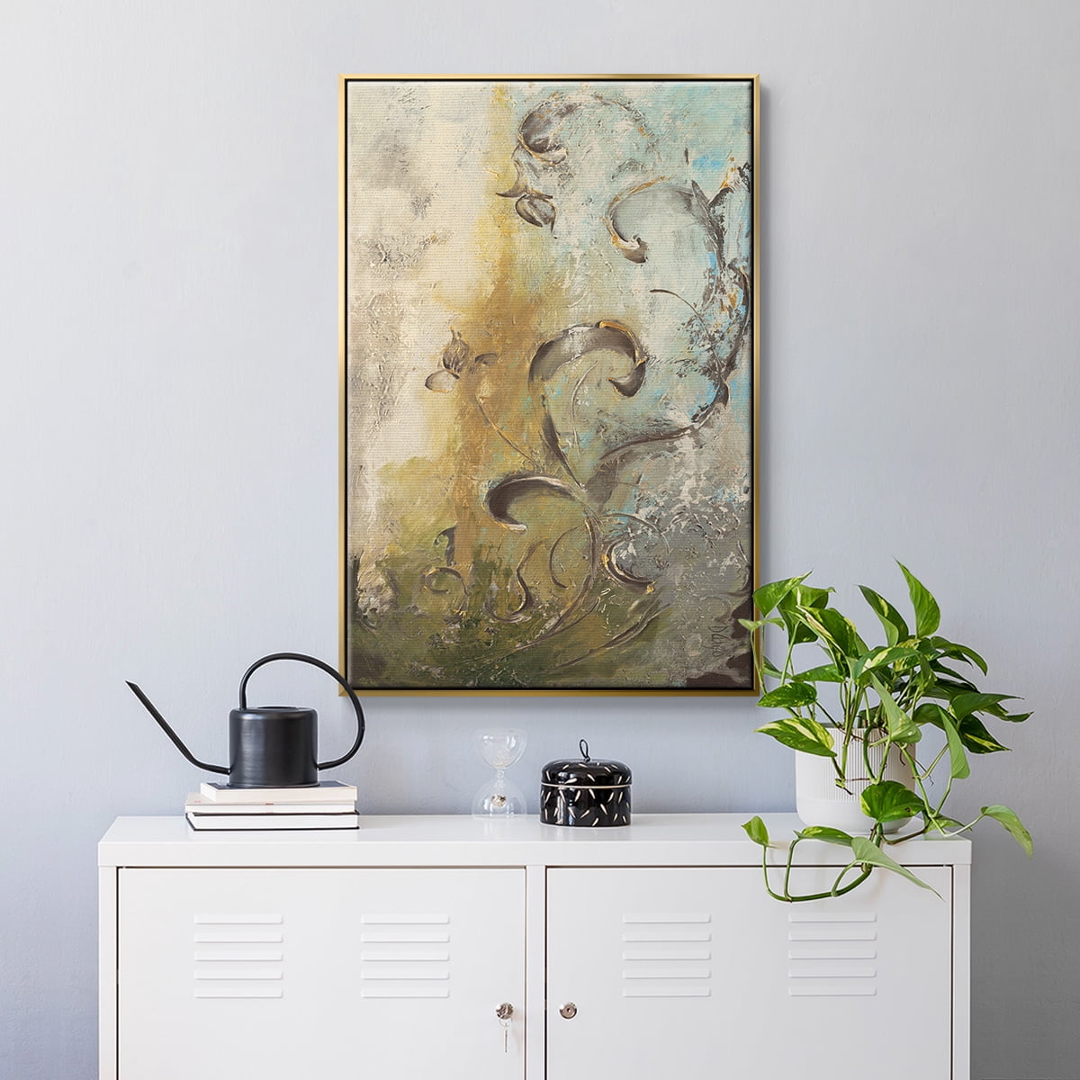 Enchanted Garden I Framed Premium Gallery Wrapped Canvas - Ready to Hang - 17 x 25 - Gold Floating Frame