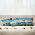 thumbnail image 3 of Ambesonne Landscape Throw Pillow Cover 4 Pack, Clouds River Meadows, 18", Green Blue White, 3 of 6