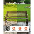 thumbnail image 2 of VEVOR Banc d'Extérieur, 50 Pouces, Cadre en Métal en Acier au Carbone avec Dossier à Lattes et Accoudoirs à Bords Arrondis, Banc d'Extérieur Résistant aux Intempéries pour Patio, Jardin, Parc, Cour, Véranda avant, Bronze Antique, 2 of 9