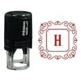 thumbnail image 1 of Printtoo Alphabet H Monogram Initial Square Swirl Border Self Inking Rubber Stamp Office Stationary, 1 of 7