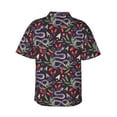 thumbnail image 3 of Balery Snakes And Snake Fruit Print Men's Hawaiian Shirts Short Sleeve Beach Shirt Relaxed Fit Vacation Button Down Shirts-Large, 3 of 9