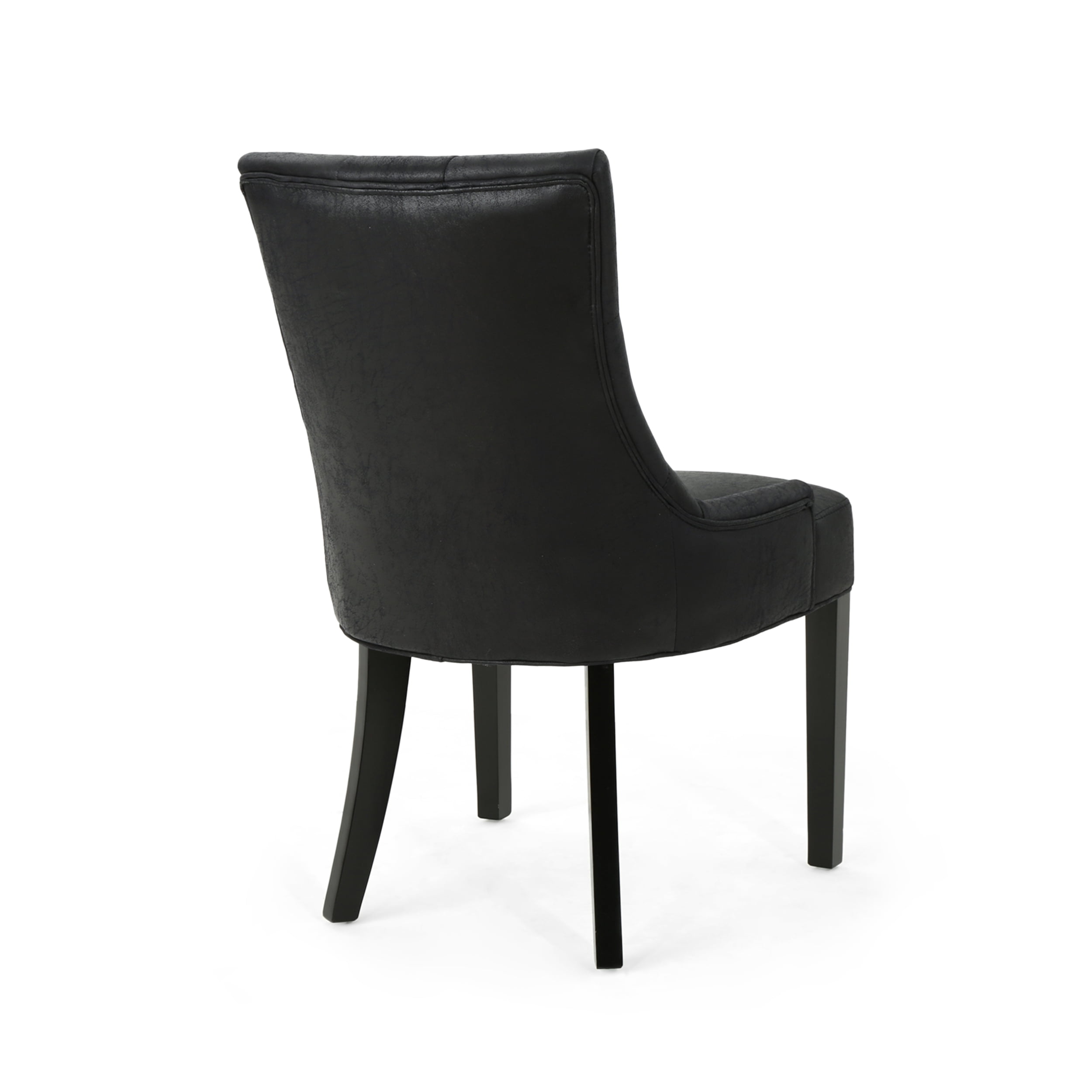 Noble House Tyler Contemporary Microfiber Dining Chairs, Set of 4, Black, Espresso