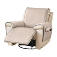 thumbnail image 3 of TOPCHANCES Recliner Chair Cover, Small Recliner Slipcover for Dogs Seat Width to 23 Inch, Cooling Ice Silk Amrchair Protector Covers, Light Brown, 3 of 12