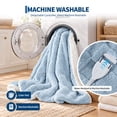 thumbnail image 5 of GARVEE Electric Heated Throw Blanket 50" x 60", Blue Jacquard Flannel Sherpa with 10 Heat Settings & Auto-Off Timer, 5 of 9