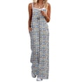 thumbnail image 1 of Mono Ekouaer para mujer, estilo bohemio, pierna ancha, estampado floral, blanco, talla M, 1 of 6