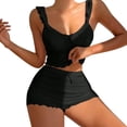 thumbnail image 1 of Women's Summer Short Set 2 Piece Sexy Ruffle Crop Camisole Babydoll Tops and Boxer Shorts Set, 1 of 4