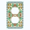 thumbnail image 2 of Metal Light Switch Plate Cover Elegant Green Mandala Flower Tile Pattern TIL070, 2 of 13