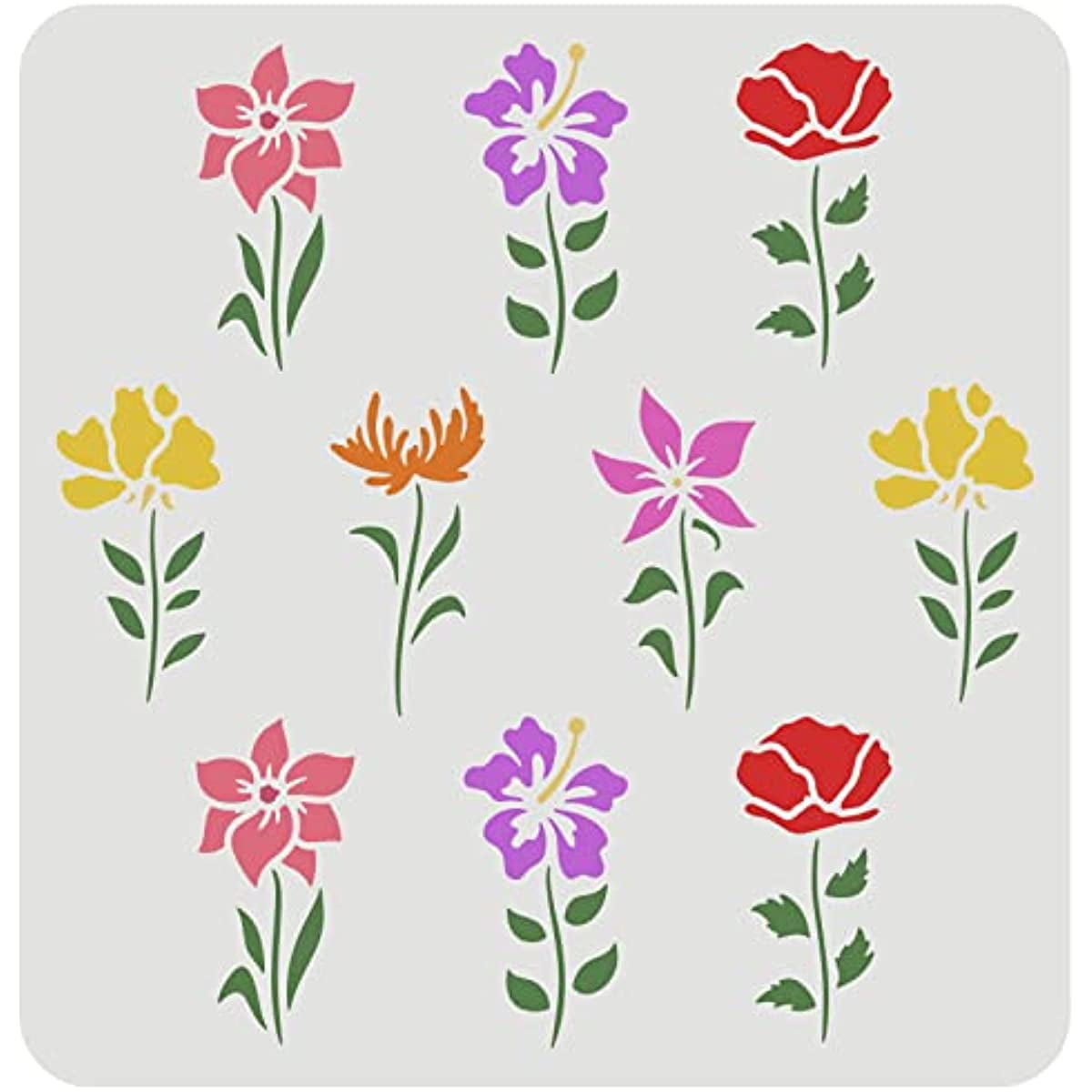Fresh Cut Flower Plastic Stencils, 7 x 10 by Craft Smart®