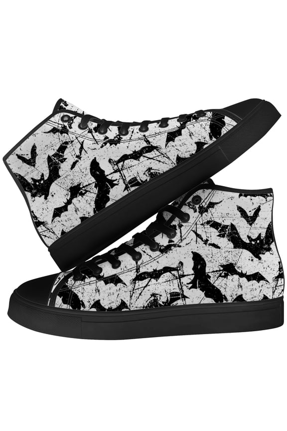 Mens Bat High Top Shoes High Top Canvas Sneakers Size 11