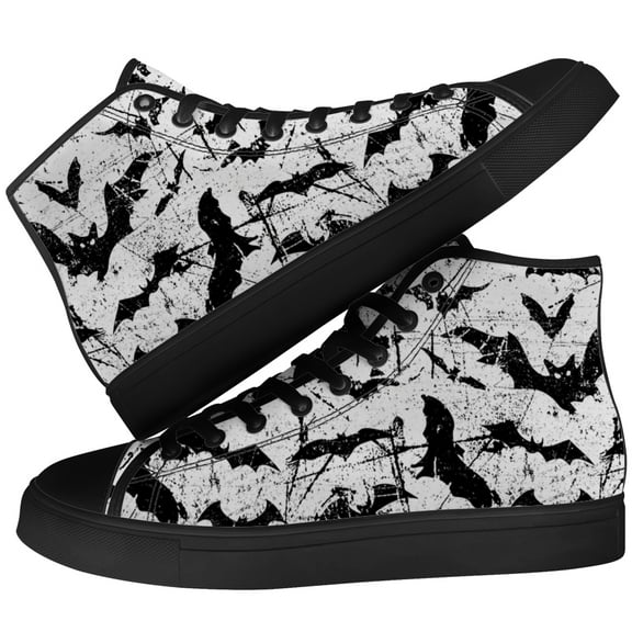 Aidianart Mens Bat High Top Shoes High Top Canvas Sneakers Size 6.5