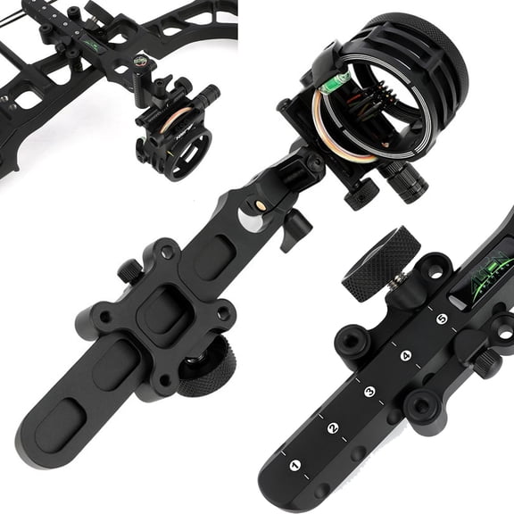 AMEYXGS Compound Bow Sight 5 Pin Micro Adjustable .019" Archery Hunting Target RH LH