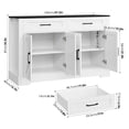 thumbnail image 7 of Homfa Buffet Cabinet with 2 Drawers and 4 Doors, Kitchen Sideboard Storage Cabinet, Farmhouse Coffee Bar Cabinet for Dining Room, White & Brown, Black & White, 7 of 7