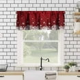 thumbnail image 3 of Burgundy Red Christmas Snowflakes Kitchen Curtains Valance, Red Merry Xmas Holiday Window Treatment Valances for Kitchen Living Room Café Décor 54''x18'', 1 Panel, 3 of 6