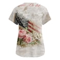 thumbnail image 5 of 4th of July Scrub Tops Women Casual V Neck American Flag Print Scrub Shirts Short Sleeve Independence Day Patriotic Scrubs Nursing Workwear Medical Nurse Uniform with Pockets Light Gray 4XL, 5 of 5