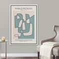 thumbnail image 2 of PixonSign Framed Canvas Print Wall Art Pablo Picasso Blue Geometric Line Art Abstract Shapes Illustrations Modern Art Decorative Minimal Relax/Calm for Living Room, Bedroom, Office - 24"x36" WHITE, 2 of 5