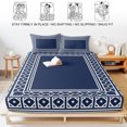 thumbnail image 5 of Twin XL Size Fitted Sheet Set - Navy Blue Boho 2 Piece Bedding Sets 16" Deep Pocket Fitted Sheet with 1 Pillowcases, Modern Geometric Bohemia Abstract Textured Brushed Microfiber Hotel Bed Sheets, 5 of 9