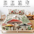 thumbnail image 5 of Queen Size Fitted Sheet Set - Mushrooms 3 Piece Bedding Sets 16" Deep Pocket Fitted Sheet with 2 Pillowcases, Butterfly Botanical Country Plants Beige Brushed Microfiber Hotel Luxury Bed Sheets, 5 of 9