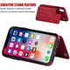 thumbnail image 4 of Funda tipo cartera para iPhone Xs iPhone X con tarjetero, funda de piel sintética de primera calidad con ranuras para tarjetas, cierre magnético doble y cubierta duradera a prueba de golpes (azul), 4 of 7