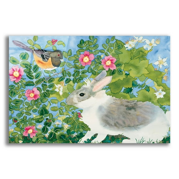Epic Art 'Bunny with Towee' by Carissa Luminess, Acrylic Glass Wall Art, 16"x12"