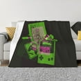 thumbnail image 1 of XMXT Throw Blanket, Game Slogan Sticker Handle Print Green Machine Washable Blankets for Sofa, 40 x 30 inches Black, 1 of 9