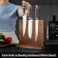 thumbnail image 4 of Magnetic Knife Holder - Double Sided Magnetic Knife Block Without Knives - Wooden Universal Knife Stand Strong Enhanced Magnets -Knife Display Rack for Kitchen Counter Multifunctional Storage, 4 of 4
