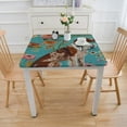 thumbnail image 3 of HAOXIT Brittany Spaniel Dogs Lovers Easter Green Flower Floral Animal Dog Rectangle Tablecloth Washable Fabric Table Cover For Square Kitchen Dining Decor Party Picnic Print Tablecloths 54''x54'', 3 of 7