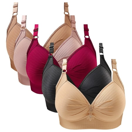 YEJIMAN Women Sexy Lace Back Button Shaping Cup Adjustable Shoulder Strap Large Size Bra  Beige Womens Underwear  Cotton Plus Size Underwear For Women