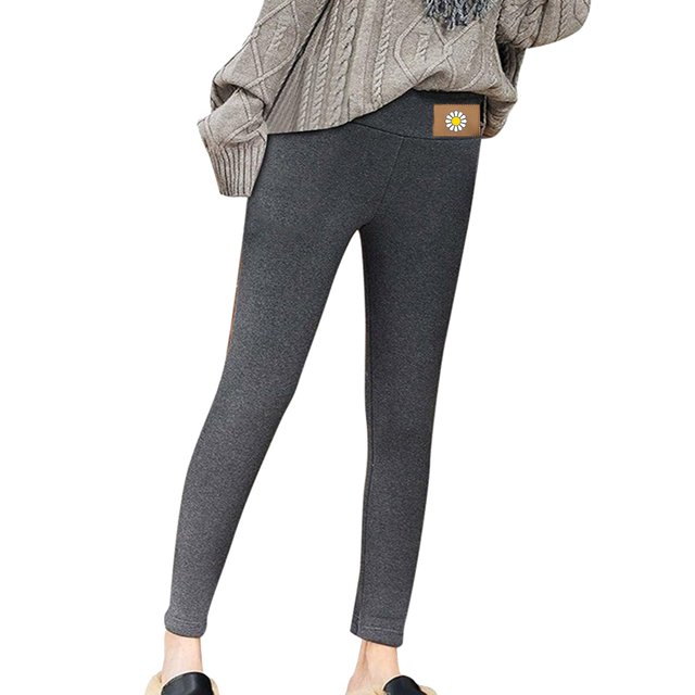 Gibobby Leggings de Invierno para Mujer Leggings ajustados gruesos de terciopelo cálidos de otoño e invierno para mujer de talla grande(Gris,XG)