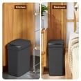 thumbnail image 5 of 2 Pack - Skinny Trash Bin Sensor Motion 2.5 Gallon Touchless Bathroom Trash Can - Smart Trash Can with Lid - Electric, Narrow, Plastic, Auto Open - Small Slim Automatic Garbage Can (Black), 5 of 7