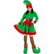 thumbnail image 4 of Disfraz de elfo verde para fiesta familiar de Navidad, disfraz de Papá Noel, vestido de terciopelo, sombrero, cinturón, pantimedias, orejas, traje de Año Nuevo 2025, 4 of 5