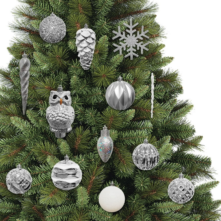 Holiday Home Shatterproof Miniature White Tree and Ornaments Set -  Blue/Green, 29 pc - Kroger