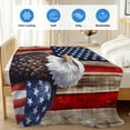 thumbnail image 4 of American Flag Cooling Blanket, Lightweight Breathable Summer Throw Blanket with Double Sided Cold Effect, Vintage Eagle Blue Red USA Flag Picnic Beach Blankets Bed Sheet for Hot Sleepers 30"x40", 4 of 8