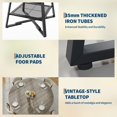 thumbnail image 4 of Dining Room Round Table Set for 4-6, Circle Kitchen Dining Table with Metal Base, 42 Inch Wooden Round DiningTable, Wood Kitchen Tables with Storage Shelf, 4 of 7