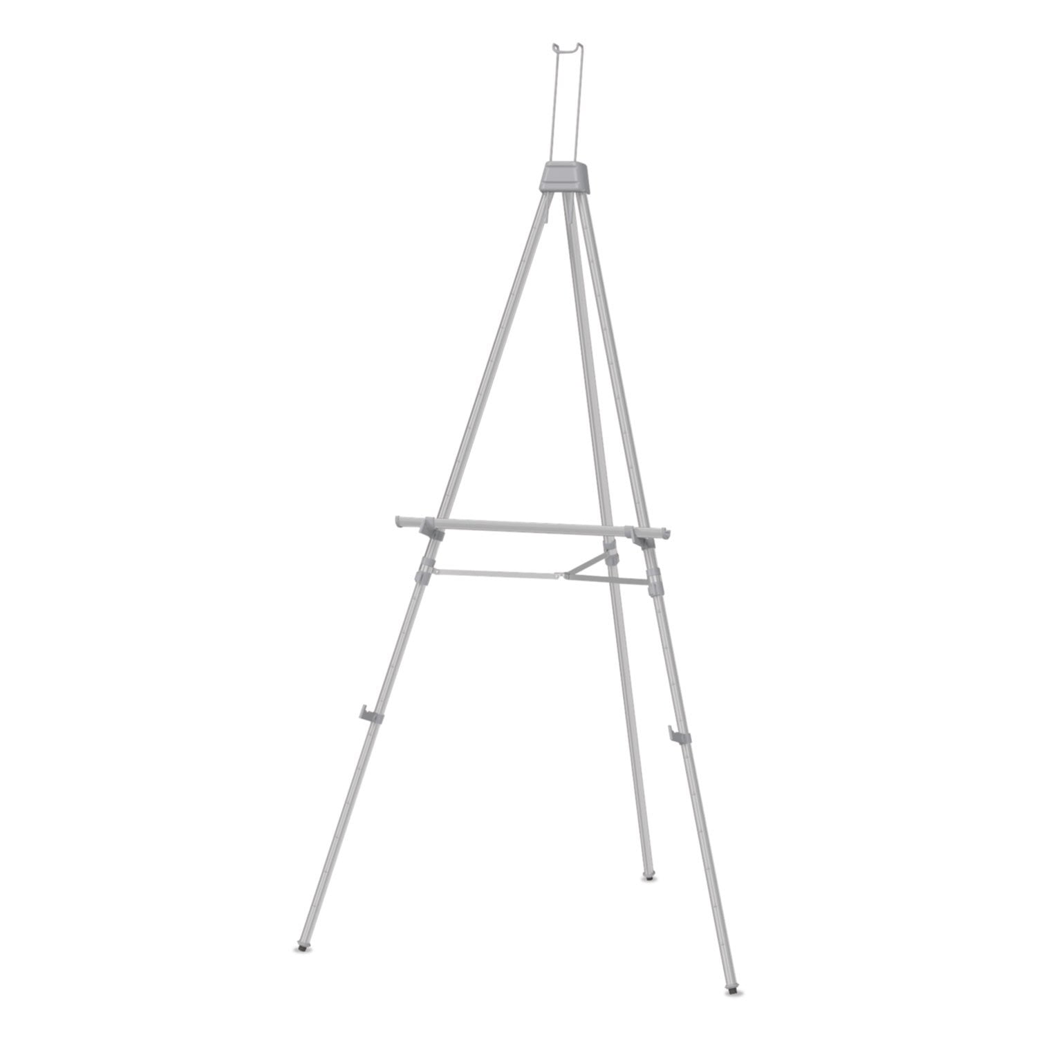 Quartet Easel, Aluminum, Heavy-Duty, Telescoping, 66" Max. Height, Supports 45 Lbs, Silver (55EX) CA3