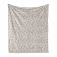 thumbnail image 1 of Vintage Soft Flannel Fleece Throw Blanket, Pastel Outline Tulip Flowers Deco Print, Cozy Plush for Indoor and Outdoor Use, 60" x 80", Champagne Pale Rose, by Ambesonne, 1 of 6