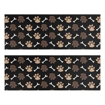Kitchen Rugs Sets Of 2,Paw Prints and Bones Anti Fatigue Kitchen Mat Rugs Non Slip Washable,Decorative Kitchen Floor Mats for Kitchen,Sink,Laundry,17"X47"