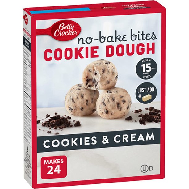 Betty Crocker NoBake Cookie Dough Bites Mix, Cookies & Cream Flavor