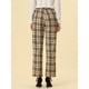 thumbnail image 4 of INSPIRE CHIC Pantalones a cuadros casuales para mujer, bolsillos, pierna recta, trabajo, oficina, pantalones caqui negro M, 4 of 5